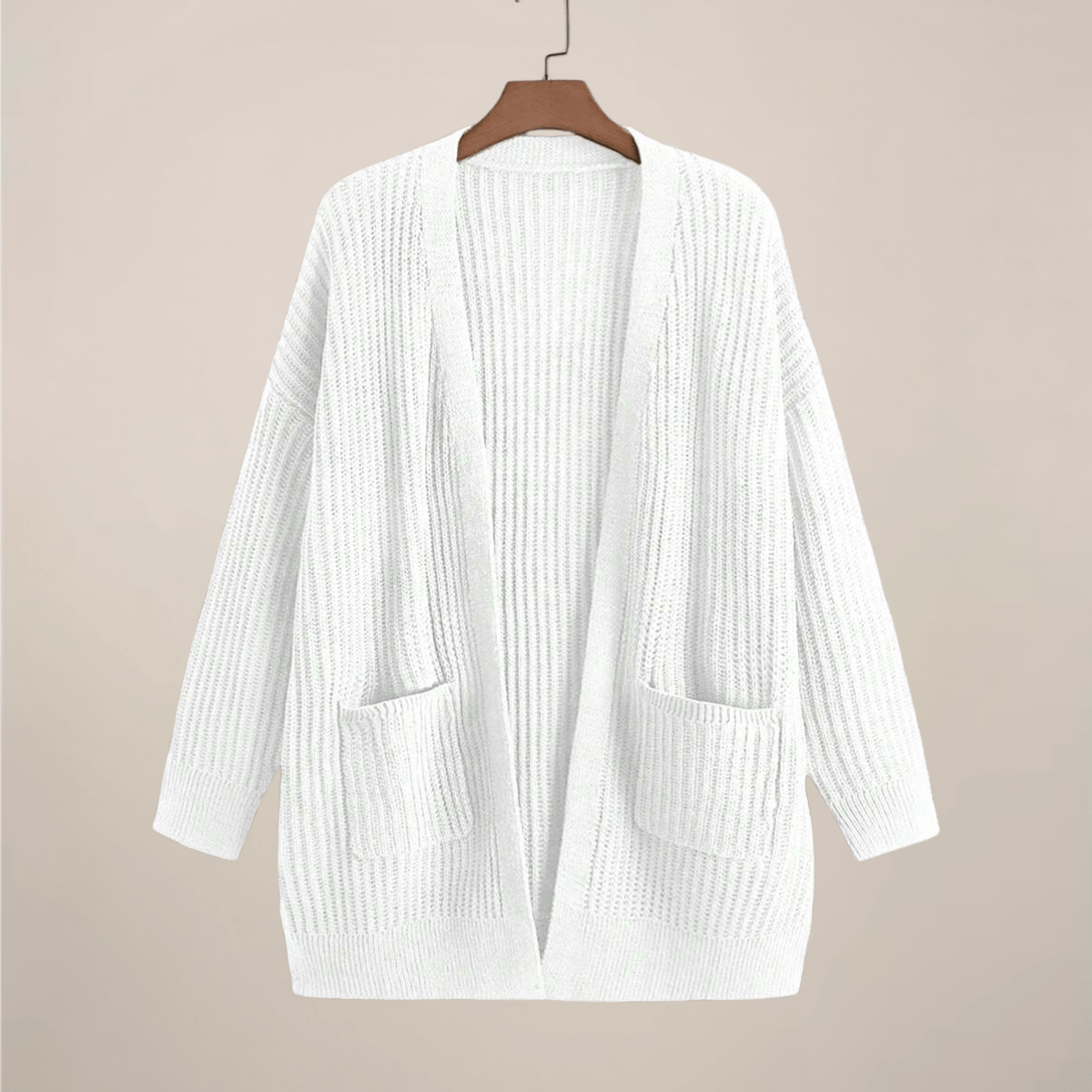Primadon Strickjacken Weiß / S Clara | Lässige Strickjacke Damen Übergröße Atmungsaktiv