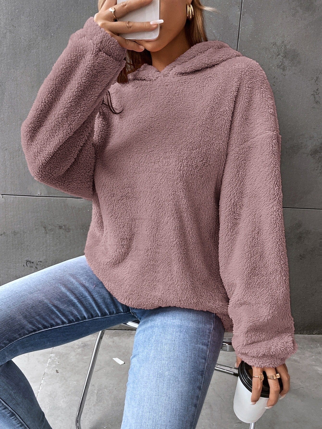 Primadon Sweatshirts Grau-Lila / S Amelie | Weicher Cropped Pullover für Damen Winter