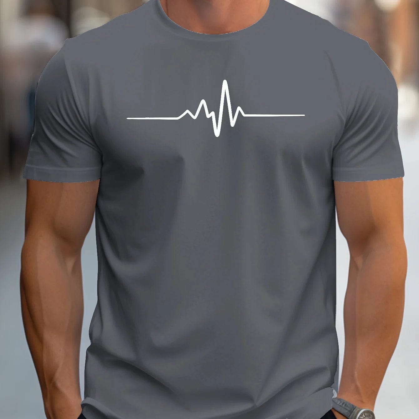 Primadon T-Shirts Grau / S Hektor | figurbetontes T-Shirt für Herren Baumwolle