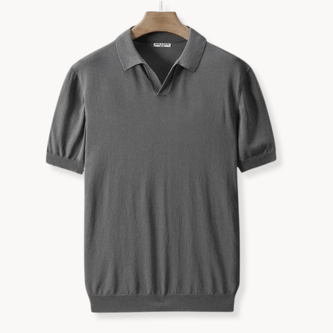 Primadon T-Shirts Grau / S Mavin lässiges Polo Shirt für Herren Baumwolle