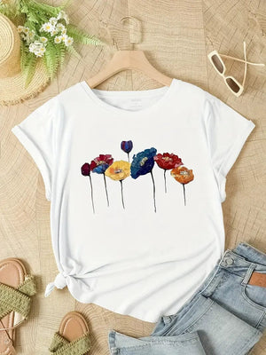 Primadon T-Shirts Livia | lockeres T-Shirt für Damen Blumenprint