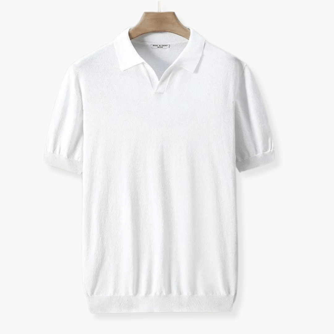 Primadon T-Shirts Weiß / S Mavin lässiges Polo Shirt für Herren Baumwolle