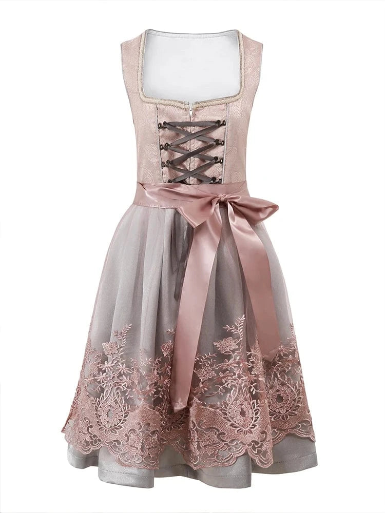 Primadon Traditionelle Kleider Amelie | Elegantes Dirndl für Damen Oktoberfest Baumwolle