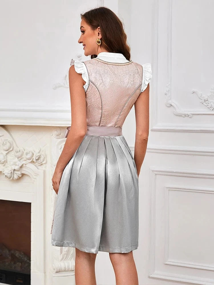 Primadon Traditionelle Kleider Amelie | Elegantes Dirndl für Damen Oktoberfest Baumwolle