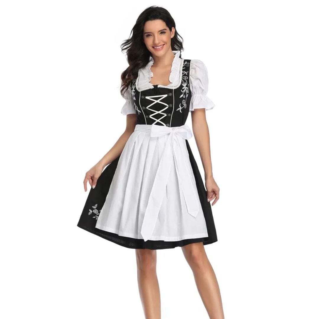 Primadon Traditionelle Kleider Franchesca | Elegantes Dirndl für Damen Oktoberfest Baumwolle