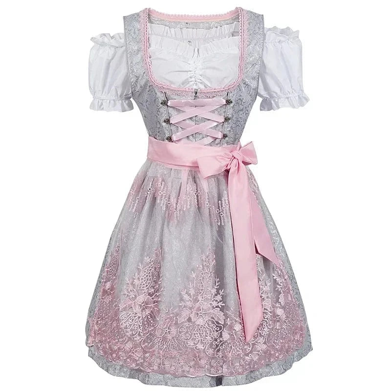 Primadon Traditionelle Kleider Marion | Elegantes Dirndl für Damen Oktoberfest Baumwolle
