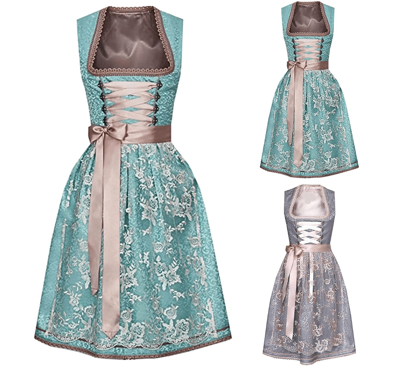 Primadon Traditionelle Kleider Mia | Elegante Trachtenbluse für Damen mit Schürze