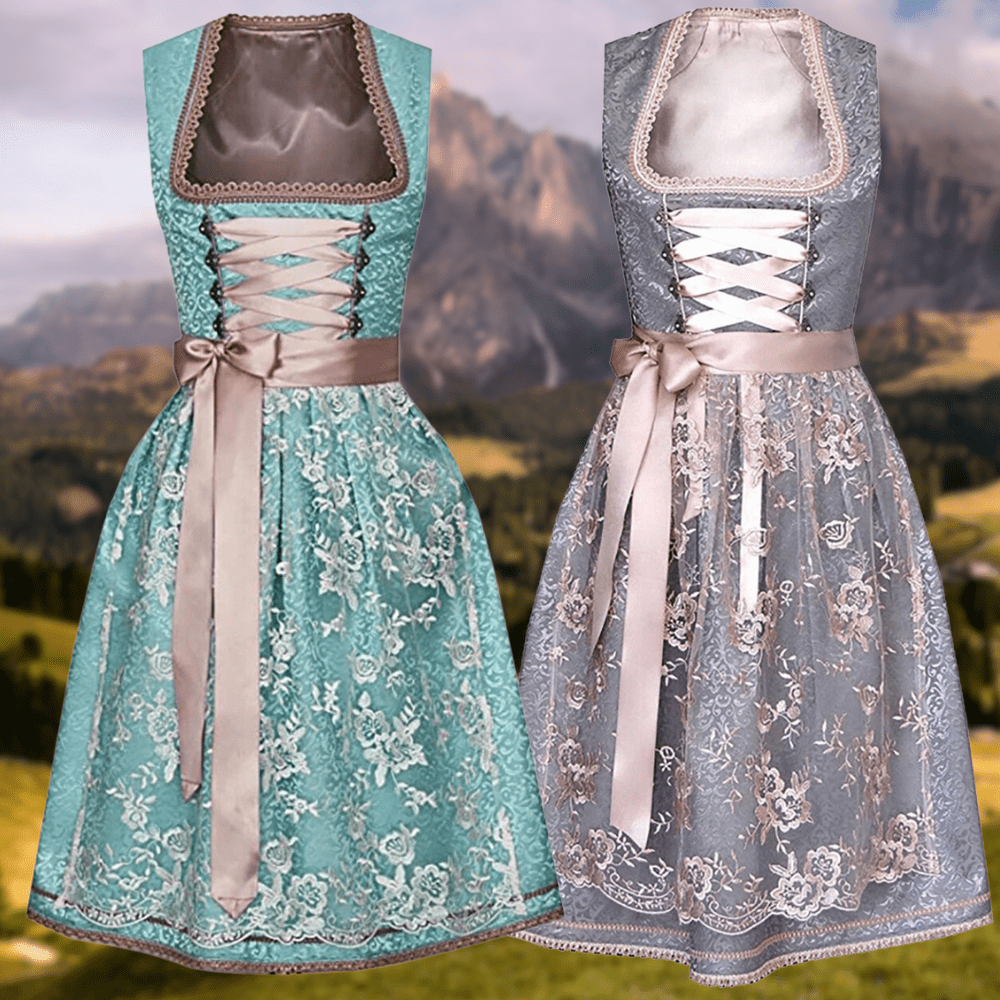 Primadon Traditionelle Kleider Mia | Elegante Trachtenbluse für Damen mit Schürze