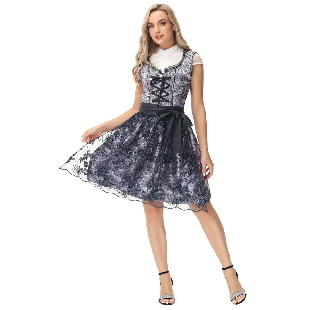 Primadon Traditionelle Kleider Schwarz / M Alexandra | Elegantes Dirndl für Damen Oktoberfest