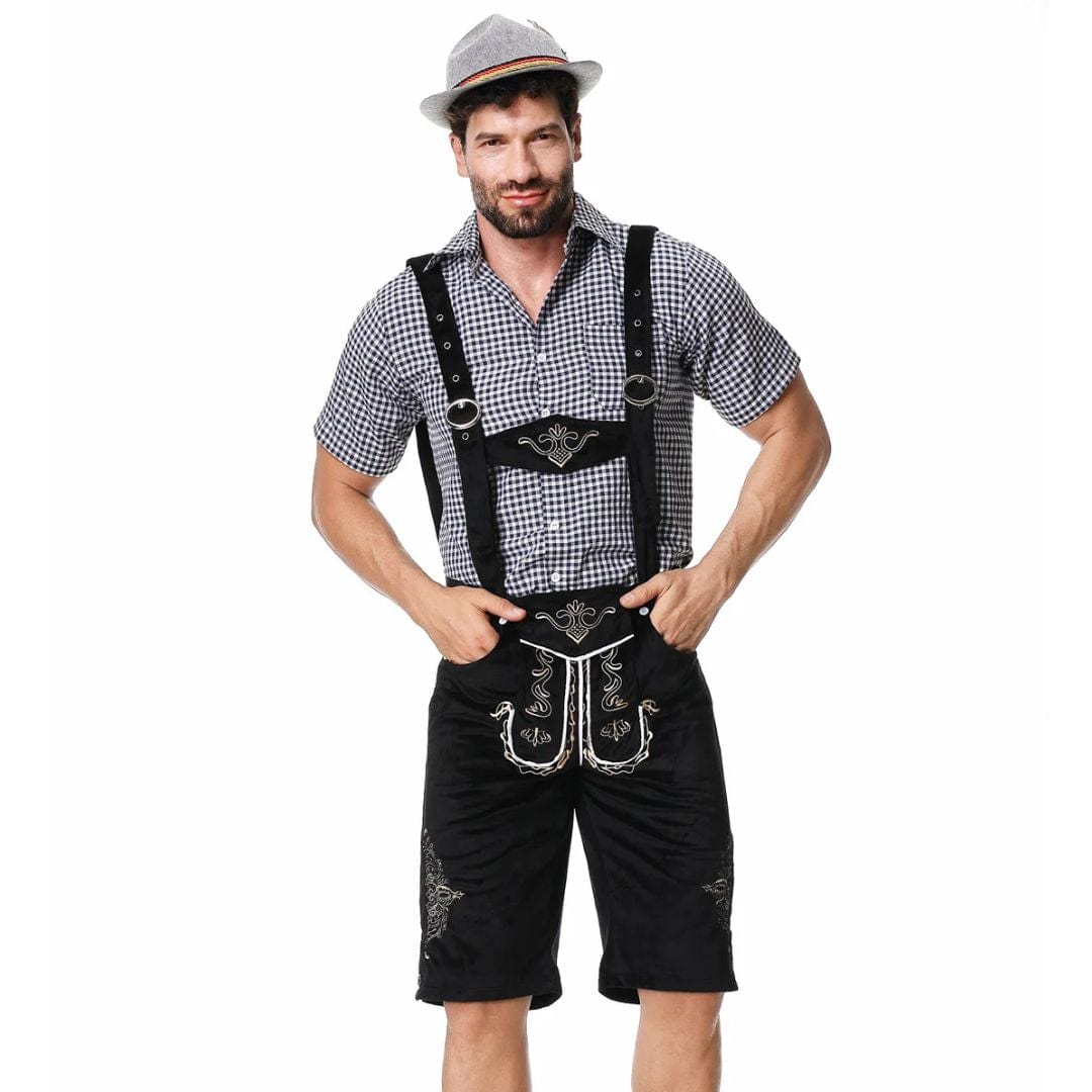 Primadon Traditionelle Kleidung Carlos | Traditionelle Lederhose für Herren Oktoberfest