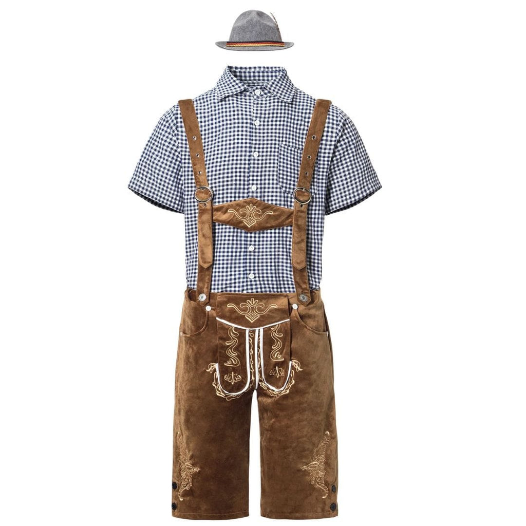 Primadon Traditionelle Kleidung Carlos | Traditionelle Lederhose für Herren Oktoberfest