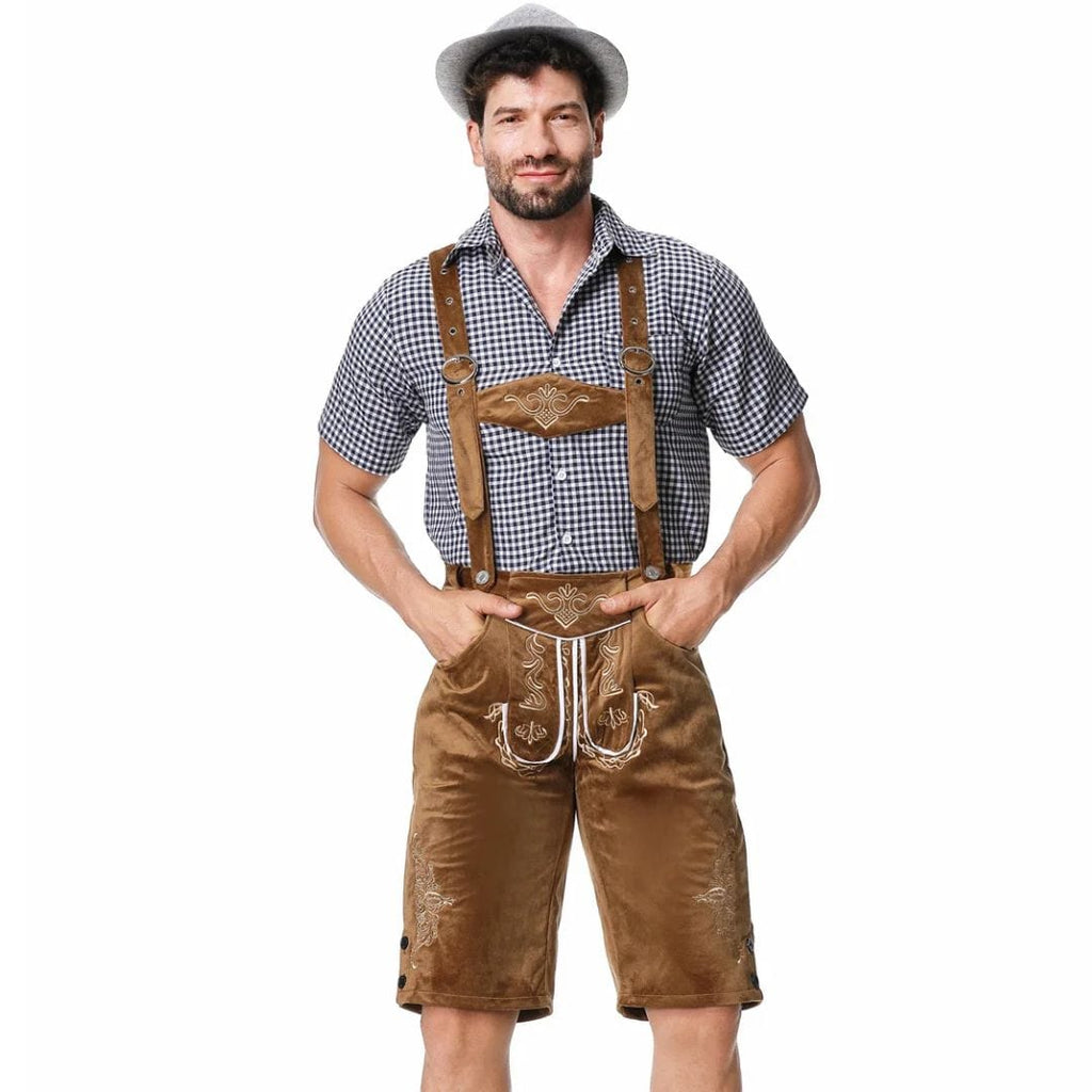 Primadon Traditionelle Kleidung Carlos | Traditionelle Lederhose für Herren Oktoberfest