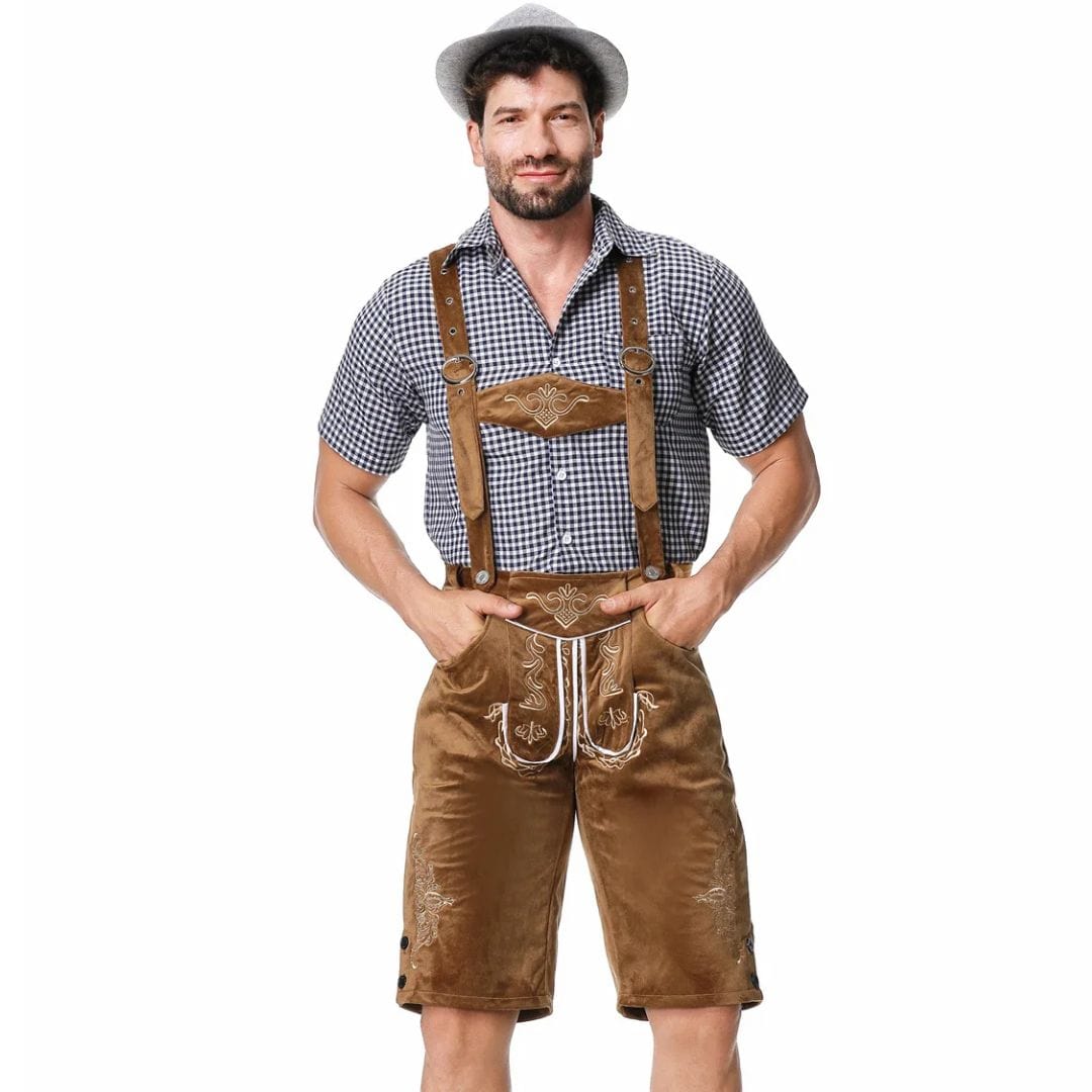 Primadon Traditionelle Kleidung Carlos | Traditionelle Lederhose für Herren Oktoberfest
