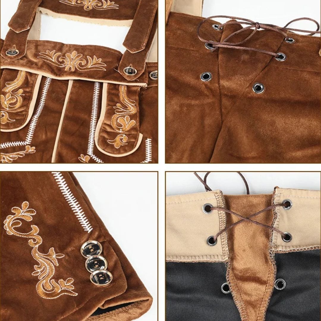 Primadon Traditionelle Kostüme Vincent | Authentische Lederhose für Herren Oktoberfest