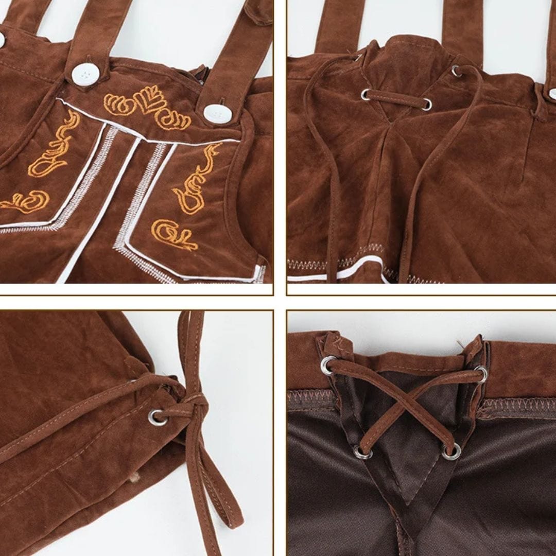 Primadon Traditionelle Kostüme Vincent | Authentische Lederhose für Herren Oktoberfest