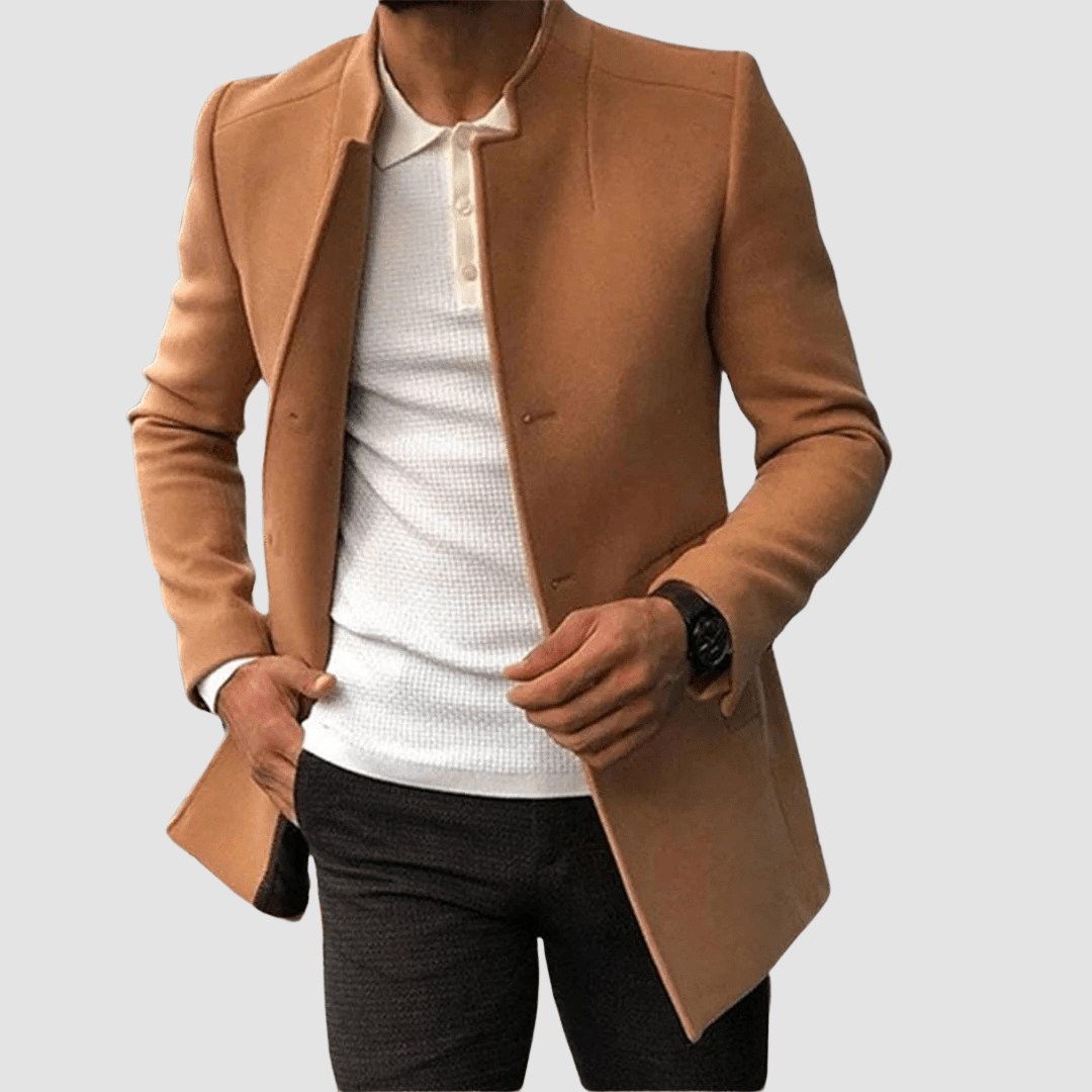 Primadon Übermäntel Khaki / S Victor | Eleganter Herrenmantel Lang Schwarz für Winter