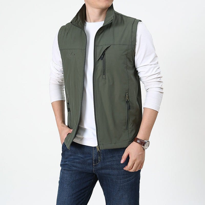Primadon Westen Armeegrün / M Felix | Elegante Weste für Herren mit Stehkragen schwarz