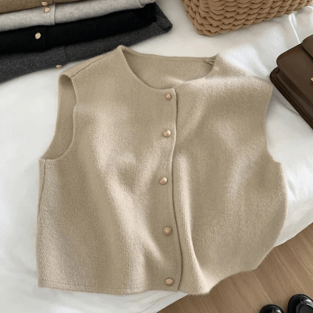 Primadon Westen Beige / S Nina | atmungsaktive Weste für Damen Baumwollmix