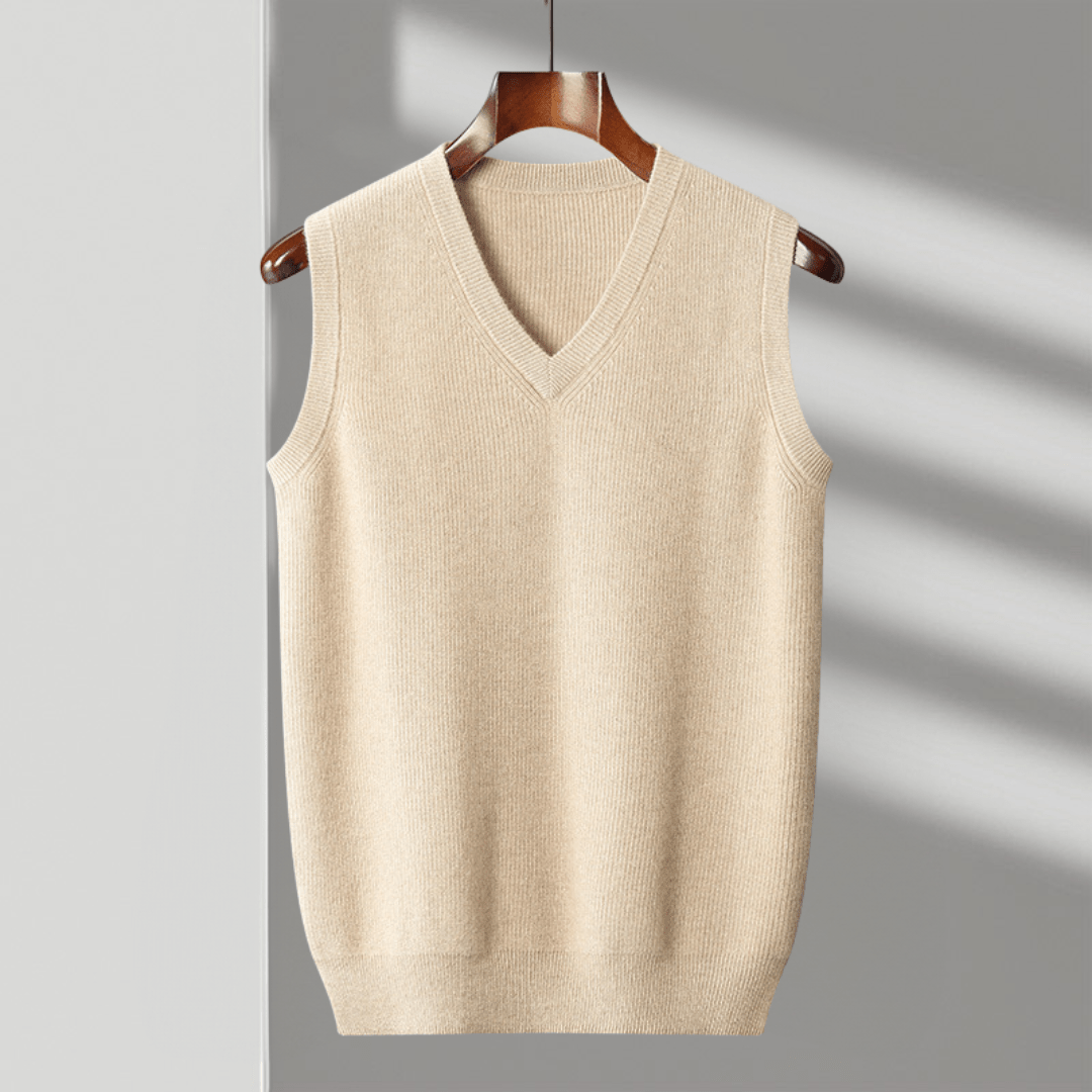 Primadon Westen Beige / XS Carsten | Elegante Merino-Weste für Herren ganzjährig