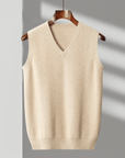 Primadon Westen Beige / XS Carsten | Elegante Merino-Weste für Herren ganzjährig