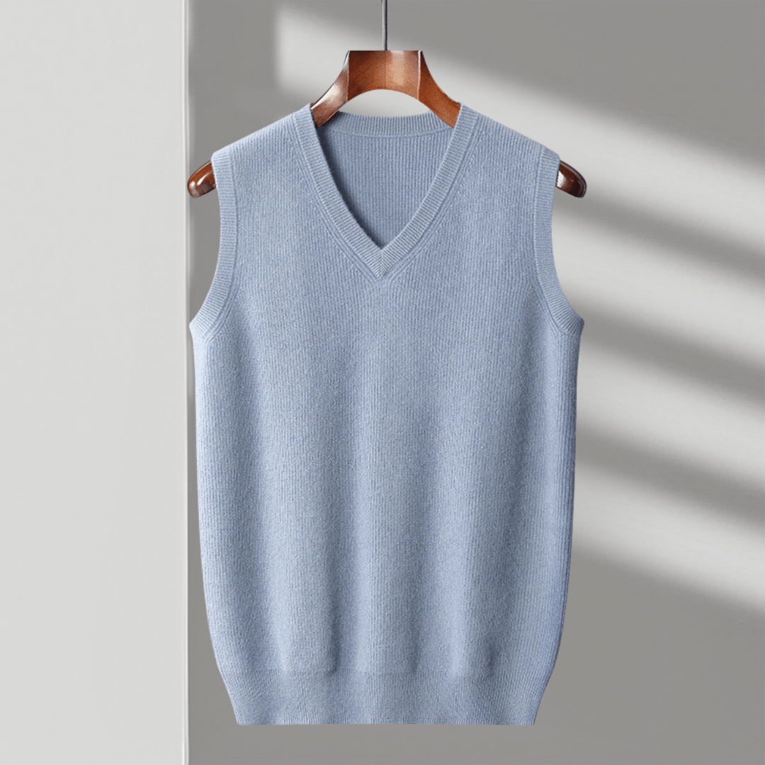 Primadon Westen Blau / XS Carsten | Elegante Merino-Weste für Herren ganzjährig