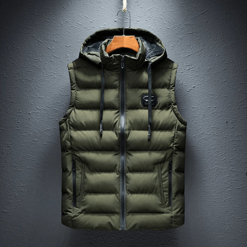 Primadon Westen Grün / M Max | Isolierende Herren Weste mit Kapuze für Outdoor warm
