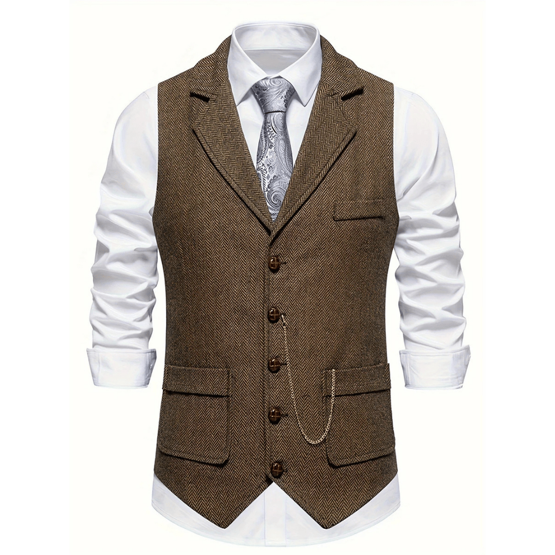 Primadon Westen Kaffee / S Max | Elegante Herrenweste ärmellos für Sommer Schwarz