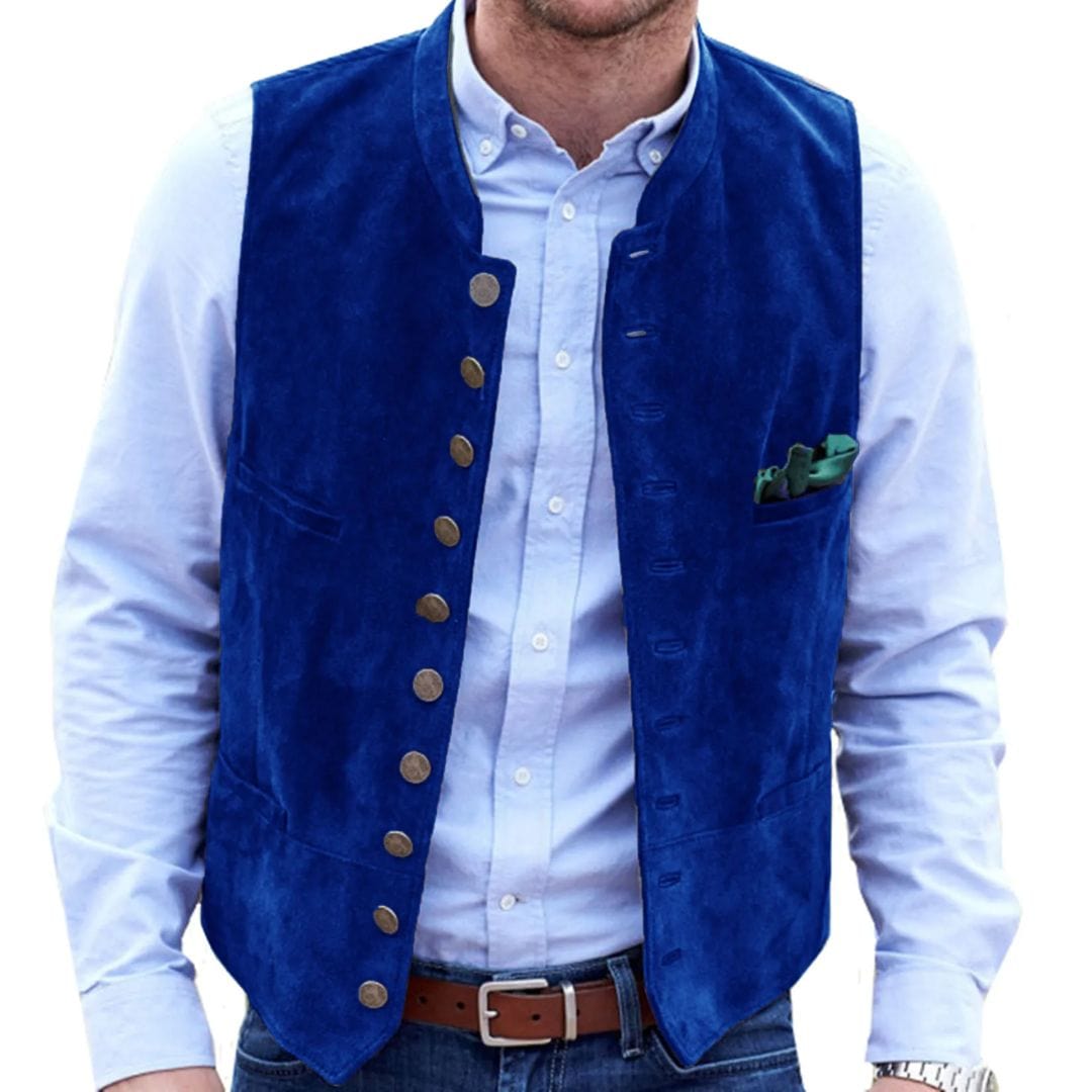Primadon Westen Königsblau / S Angelo | Elegante Trachtenweste für Herren Vintage