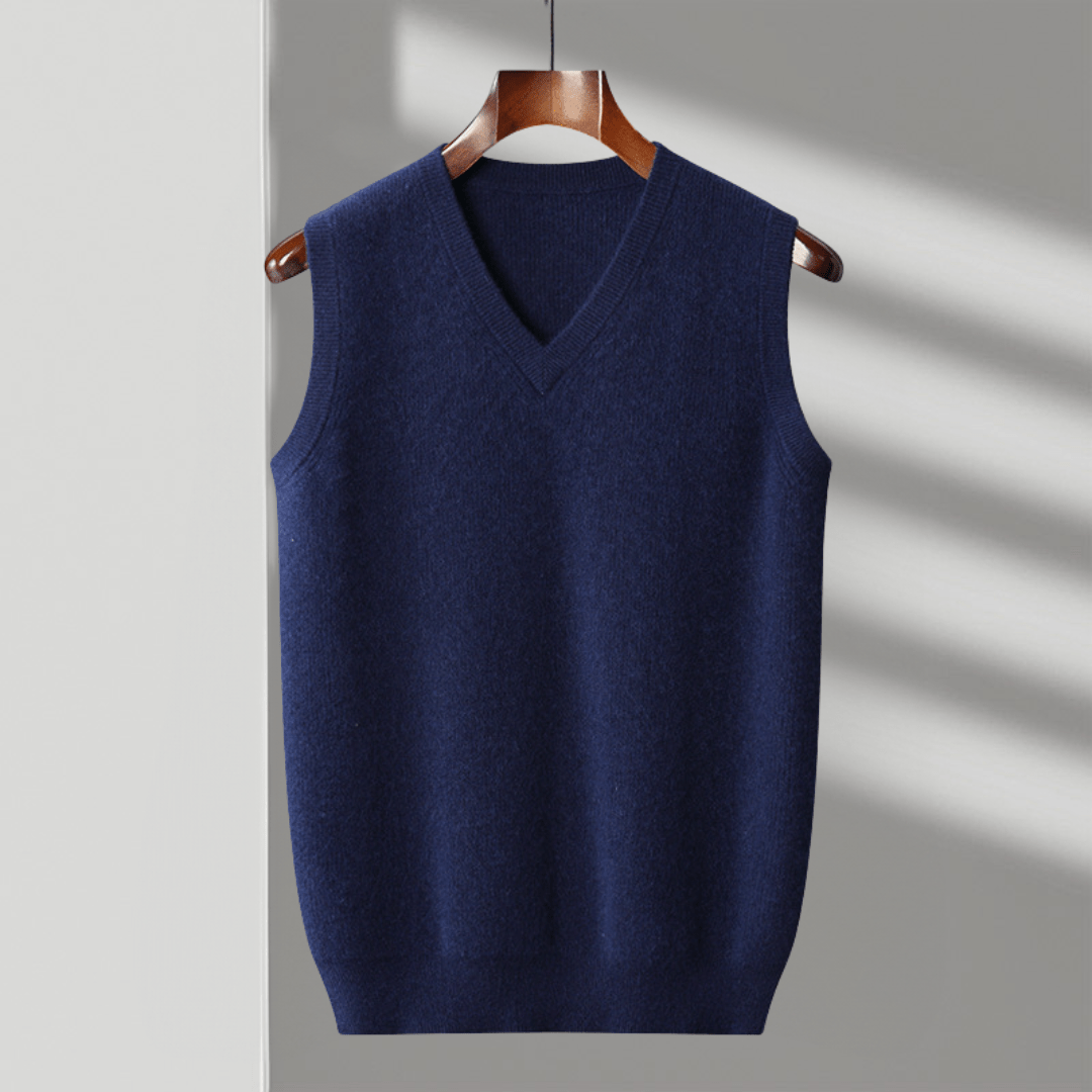 Primadon Westen Marine / XS Carsten | Elegante Merino-Weste für Herren ganzjährig