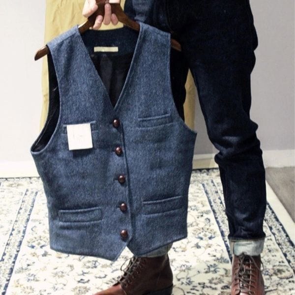 Primadon Westen Max | Stilvolle Weste Herren ärmellos Vintage Schwarz