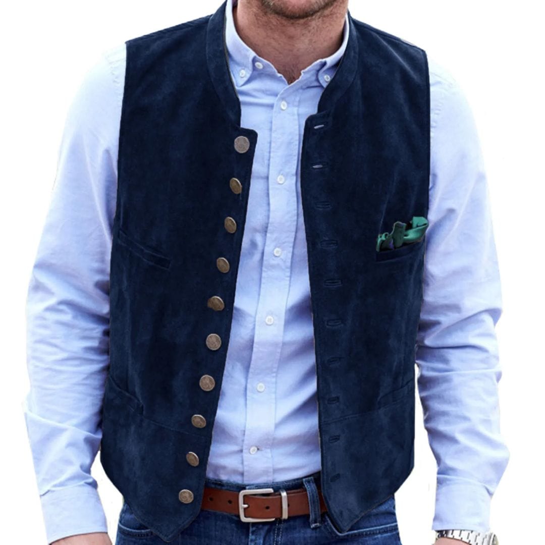Primadon Westen Navy blau / S Angelo | Elegante Trachtenweste für Herren Vintage