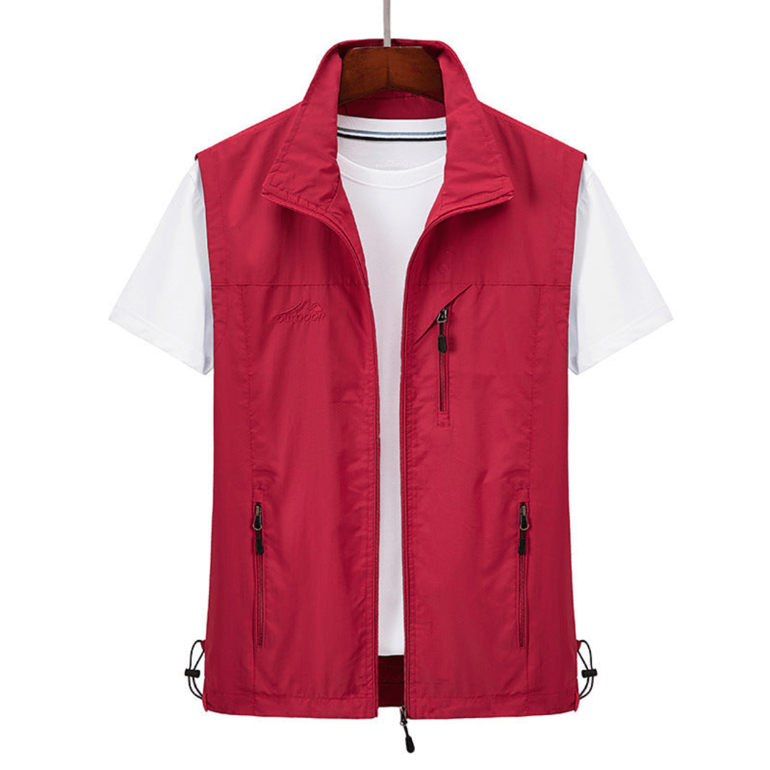 Primadon Westen Rot / M Felix | Elegante Weste für Herren mit Stehkragen schwarz
