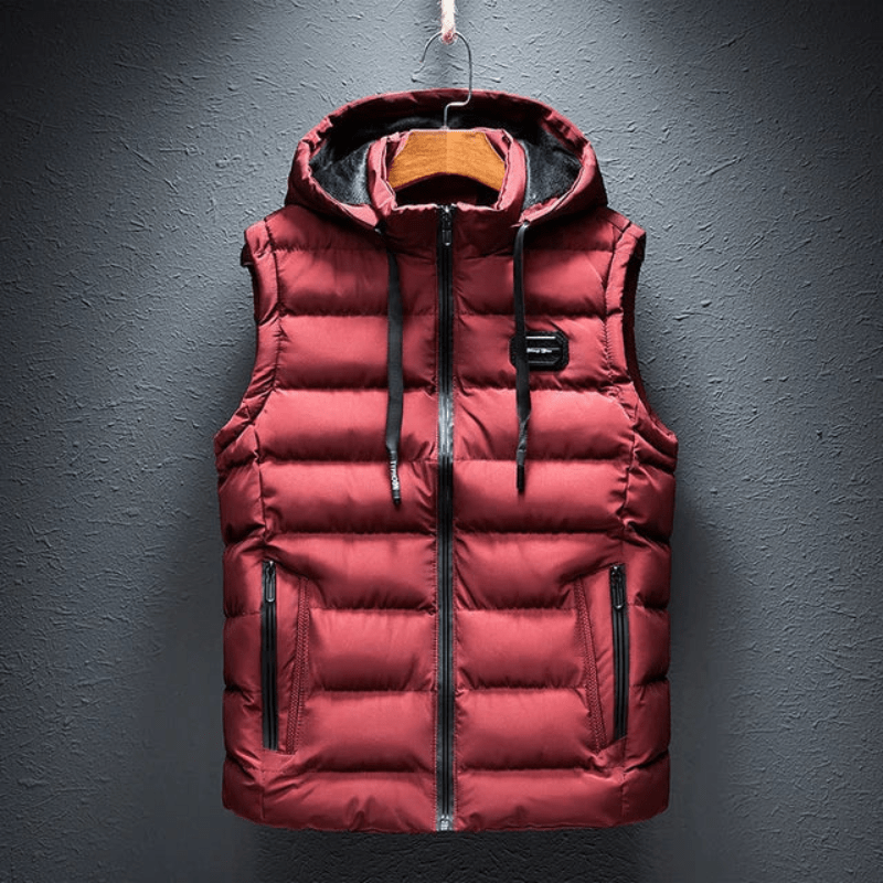 Primadon Westen Rot / M Max | Isolierende Herren Weste mit Kapuze für Outdoor warm