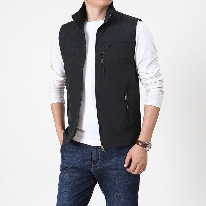 Primadon Westen Schwarz / M Felix | Elegante Weste für Herren mit Stehkragen schwarz