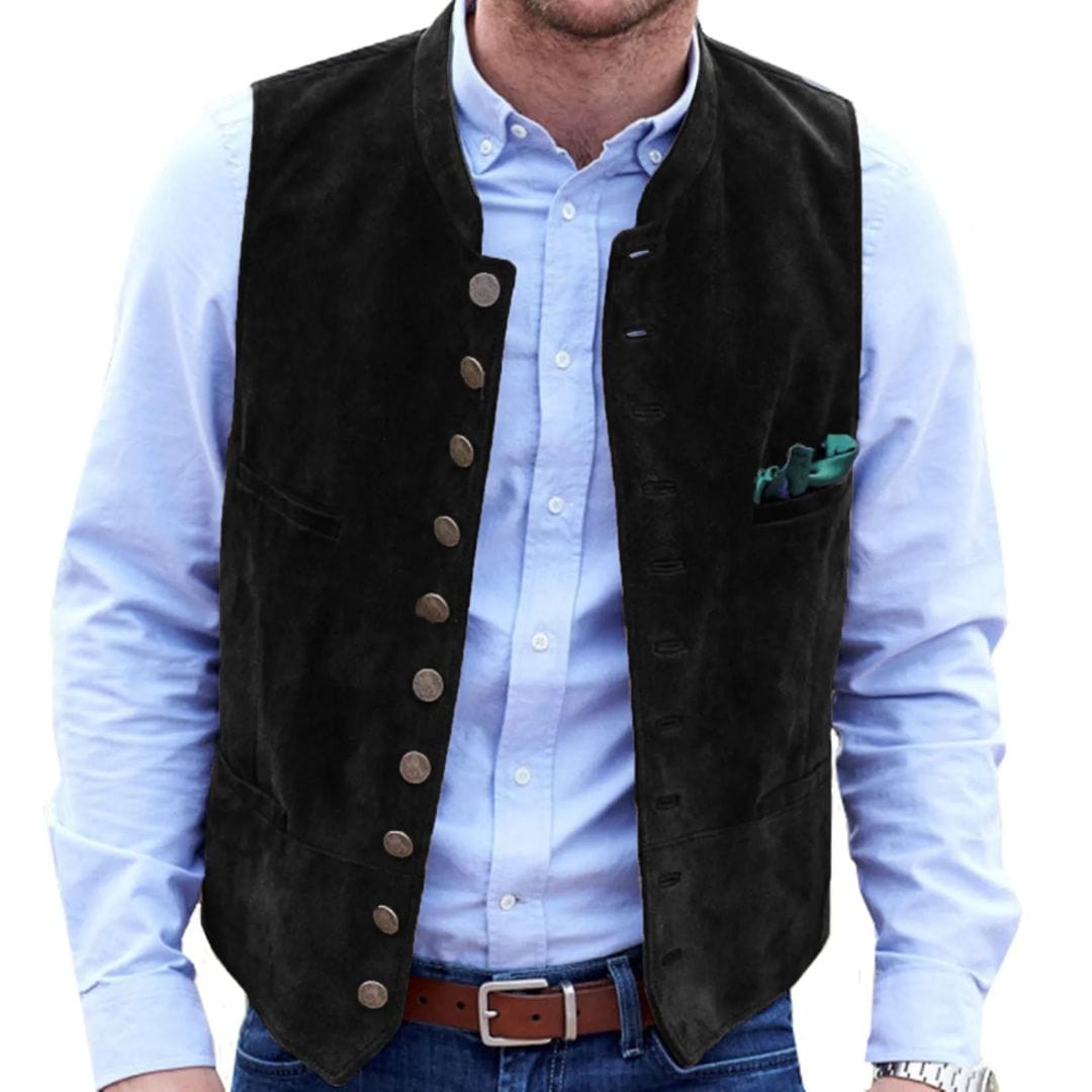 Primadon Westen Schwarz / S Angelo | Elegante Trachtenweste für Herren Vintage
