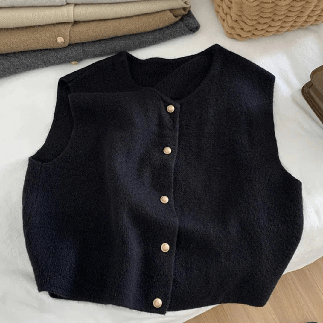 Primadon Westen Schwarz / S Nina | atmungsaktive Weste für Damen Baumwollmix