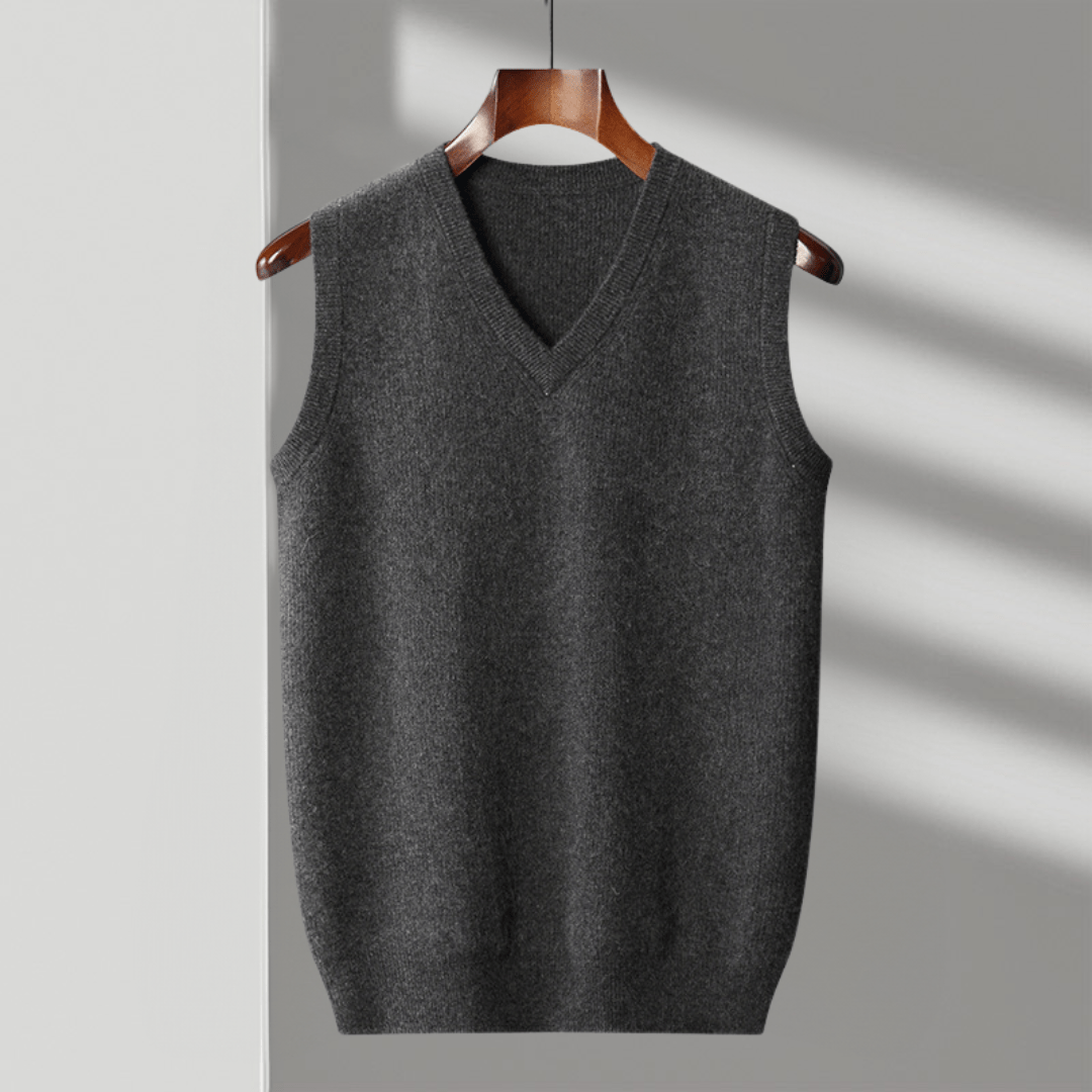 Primadon Westen Schwarz / XS Carsten | Elegante Merino-Weste für Herren ganzjährig
