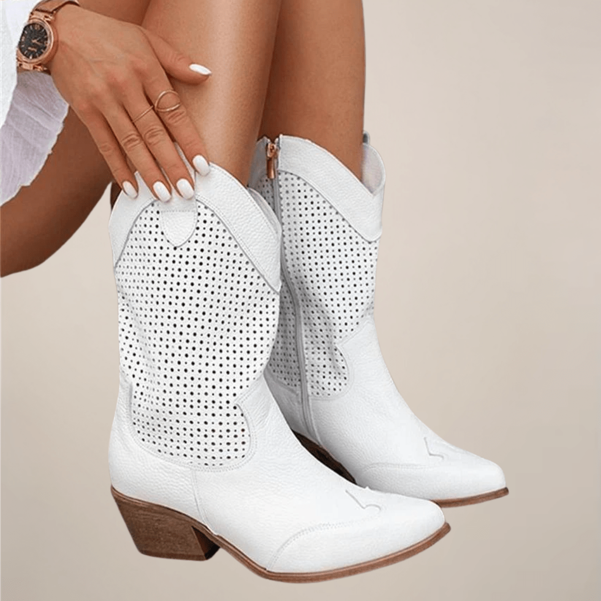 Primadon Western Stiefel Clara | Atmungsaktive Stiefel für Damen Sommer
