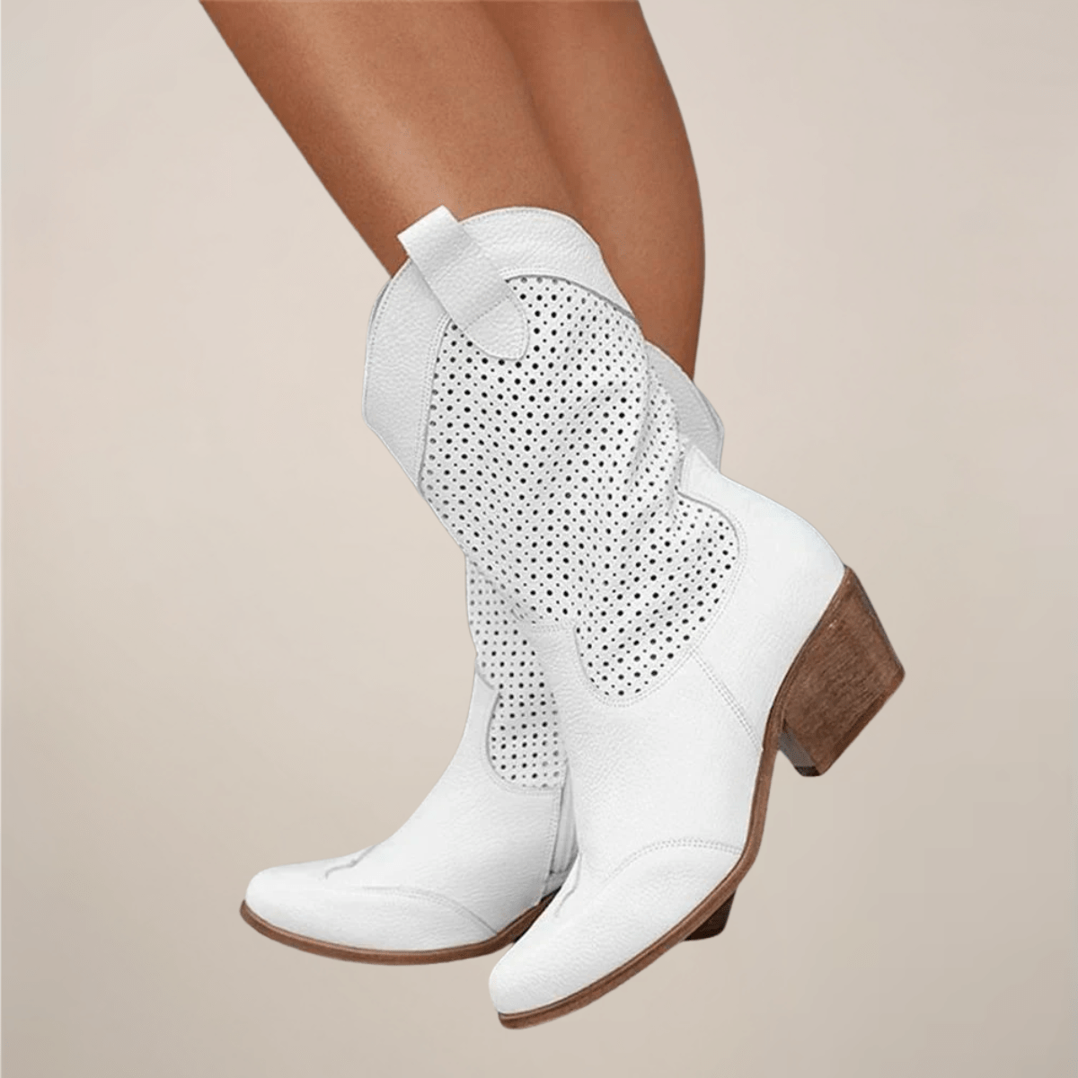 Primadon Western Stiefel Weiß / 2 Clara | Atmungsaktive Stiefel für Damen Sommer
